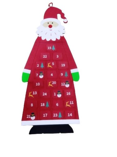 Mikulás, télapó filc adventi kalendárium - ÚJ 