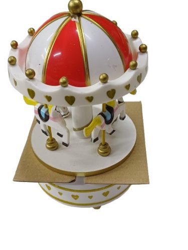 Zenélő Carousel körhinta, piros - ÚJ