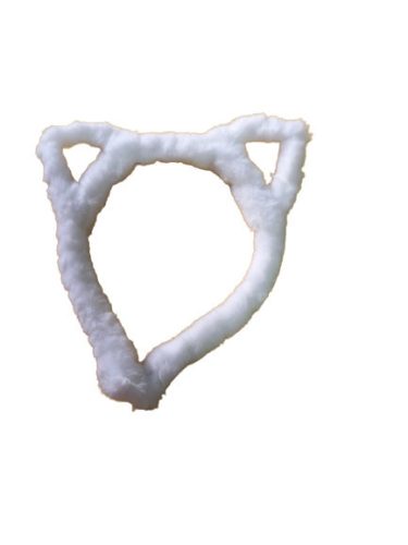 Fehér szőrmés cicafül, jelmezkiegészítő - ÚJ