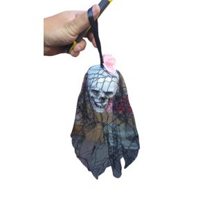   Felakasztható fátylas koponya, dekoráció - Halloween - ÚJ