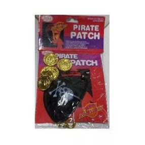   Kalóz jelmezkiegészítő szett, szemkötő és arany színű pénzérmék - ÚJ