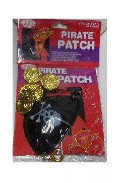 Kalóz jelmezkiegészítő szett, szemkötő és arany színű pénzérmék - ÚJ