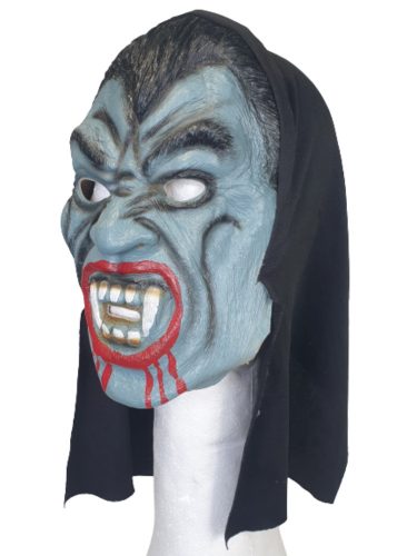 Fekete-kék gumi drakula, vámpír, szörny álarc - Halloween
