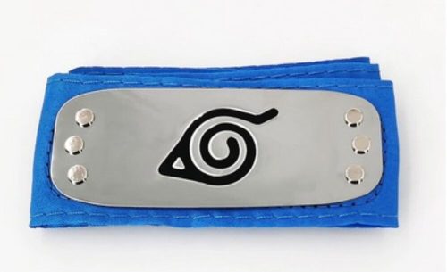 Naruto fejpánt, jelmezkiegészítő, avar rejtek, kék - ÚJ