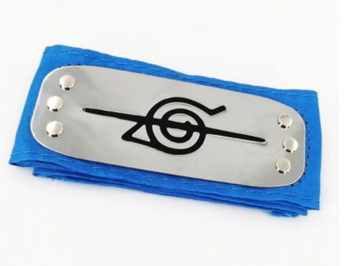 Fekete fejpánt, jelmezkiegészítő, avar rejtek, faluelhagyó, kék - Naruto - ÚJ