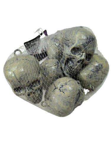 6 db felfűzhető koponya, parti dekoráció - Halloween - ÚJ