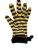 1 pár sárga-fekete csíkos felnőtt méretű jelmezkesztyű - ÚJ