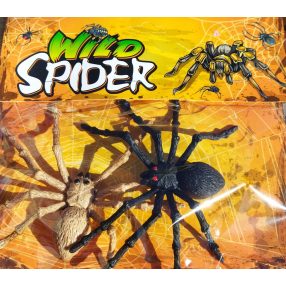   2 nagyméretű műanyag barna és fekete pók, dekoráció, partikellék - Halloween - ÚJ