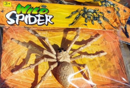 Nagyméretű műanyag barna pók, dekoráció, partikellék - Halloween - ÚJ