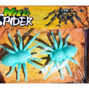   2 db foszforeszkáló műanyag pók, dekoráció, partikellék - Halloween - ÚJ