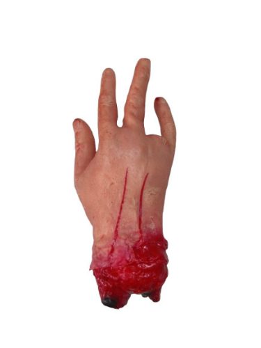 Véres kéz, csonkolt kézfej, gumi jelmezkiegészítő, partikellék - Halloween - ÚJ (1 db, nem egy pár!)
