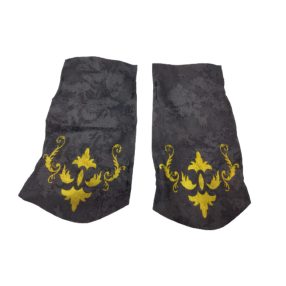   Szürke-sárga lovagi kézrátét (textil), jelmezkiegészítő - ÚJ