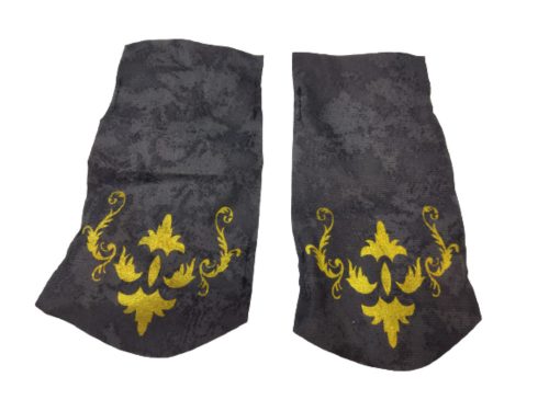 Szürke-sárga lovagi kézrátét (textil), jelmezkiegészítő - ÚJ