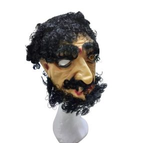   Fekete göndör hajú kalóz, férfi fej gumi maszk, álarc - ÚJ