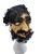 Fekete göndör hajú kalóz, férfi fej gumi maszk, álarc - ÚJ