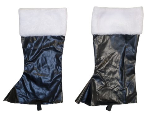 Fekete bőrhatású csizmafelső, jelmezkiegészítő