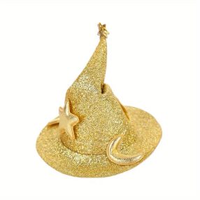   Arany mini boszorkánykalap, hajba kell rögzíteni - Halloween - ÚJ