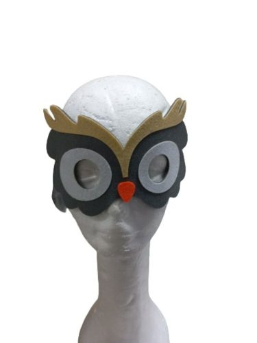 Szürke filc bagoly szemmaszk, álarc - ÚJ