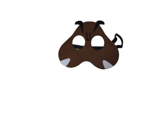 Barna filc maszk, álarc, jelmezkiegészítő - Super Mario - Nintendo - ÚJ