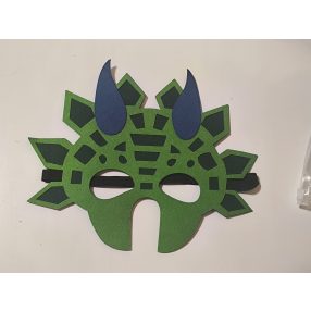 Zöld-kék dínó, dinoszaurusz filc maszk, álarc - ÚJ