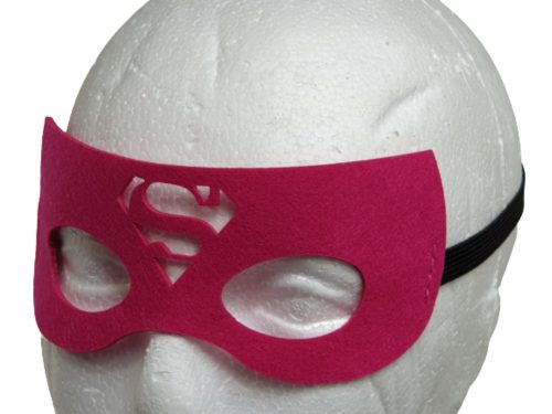 Filc maszk, álarc, pink - Superman - ÚJ