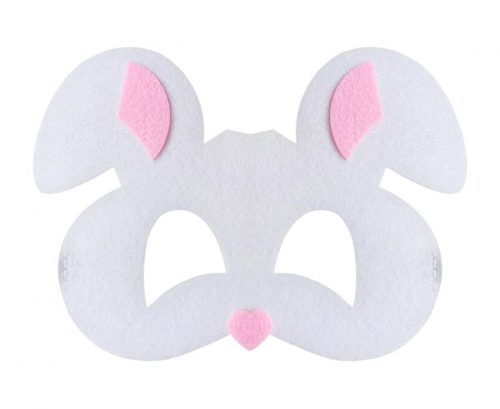 Fehér nyuszi, nyúl filc maszk, álarc - ÚJ