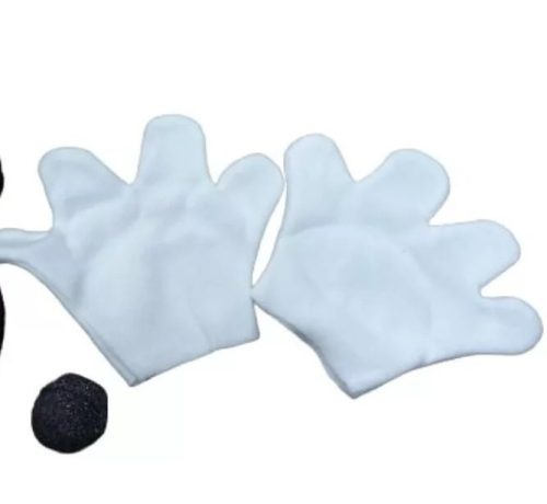 2 részes jelmez kiegészítő, kesztyű és orr - Miki Egér - ÚJ