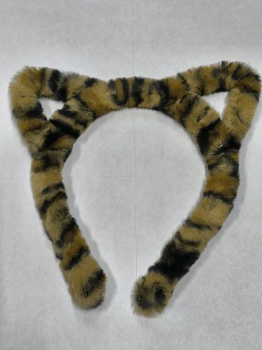 Párducmintás szőrmés cicafül, fejpánt, jelmezkiegészítő - ÚJ