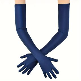   Sötétkék hosszú kesztyű, báli kesztyű, jelmezkesztyű - ÚJ