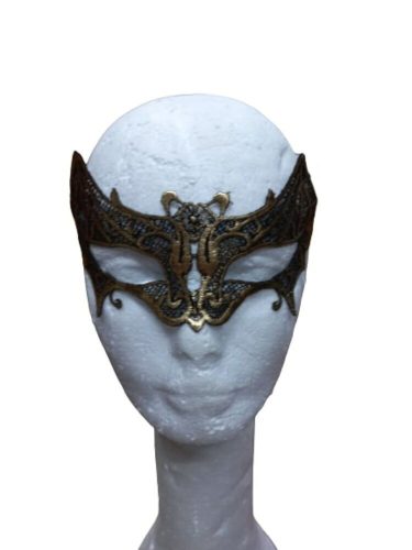 Fekete-arany denevéres csipkés szemmaszk - ÚJ