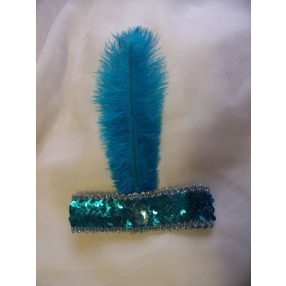 Türkiz tollas fejpánt, fejdísz - Charleston - ÚJ