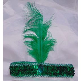 Zöld tollas fejpánt, fejdísz - Charleston - ÚJ