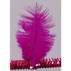 Ciklámen tollas fejpánt, fejdísz - Charleston - ÚJ