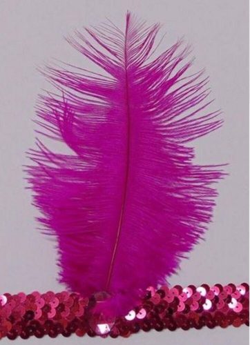 Ciklámen tollas fejpánt, fejdísz - Charleston - ÚJ