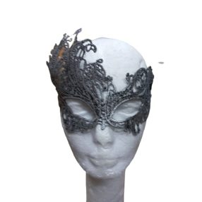 Fekete-ezüst csipkés szemmaszk - ÚJ