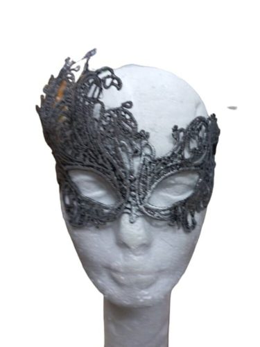 Fekete-ezüst csipkés szemmaszk - ÚJ