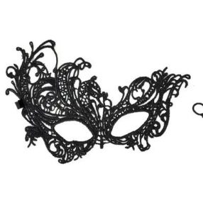 Fekete felemás csipke szemmaszk, álarc - ÚJ