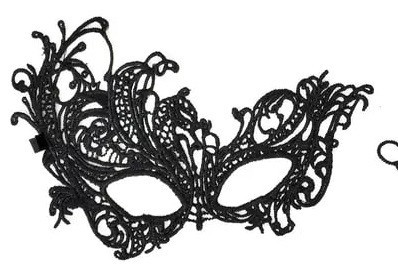 Fekete felemás csipke szemmaszk, álarc - ÚJ