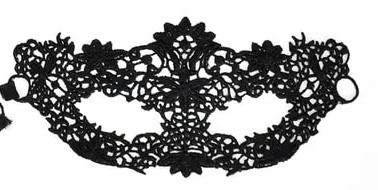 Fekete virágos csipke szemmaszk, álarc - ÚJ