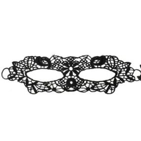 Fekete egyszerű csipke szemmaszk, álarc - ÚJ