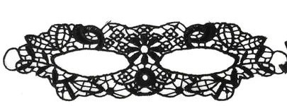 Fekete egyszerű csipke szemmaszk, álarc - ÚJ