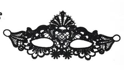 Fekete, felső részén díszes csipke szemmaszk, álarc - ÚJ