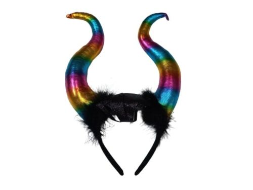 Szivárvány színű Demóna szarv - ÚJ