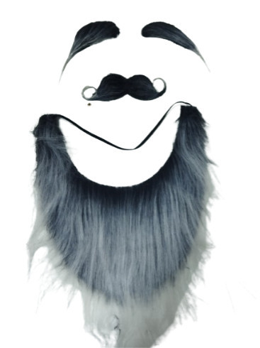 Szürke szakáll, bajusz, szemöldök szett, jelmezkiegészítő - ÚJ