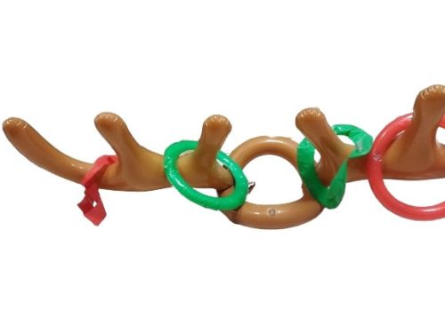 Felfújható rénszarvas fejdísz, ügyességi játék, vicces ajándék, parti játék - ÚJ