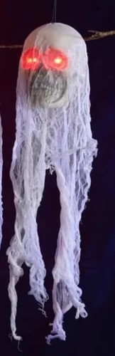 Világító szemű koponya - halloween dekoráció  - ÚJ