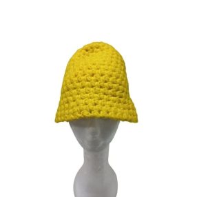   Sárga vastag kötött sapka, kalap, felnőtt vagy nagyobb gyerek méret - inkább jelmezhez ajánljuk