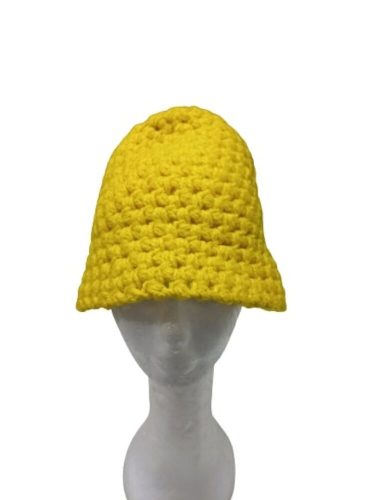 Sárga vastag kötött sapka, kalap, felnőtt vagy nagyobb gyerek méret - inkább jelmezhez ajánljuk