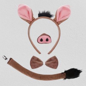   Barna varacskos disznó szett, 4 részes jelmezkiegészítő - ÚJ