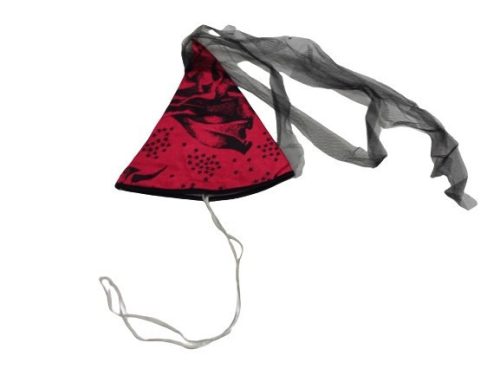 Piros-fekete varázsló, mágus sapka, kalap